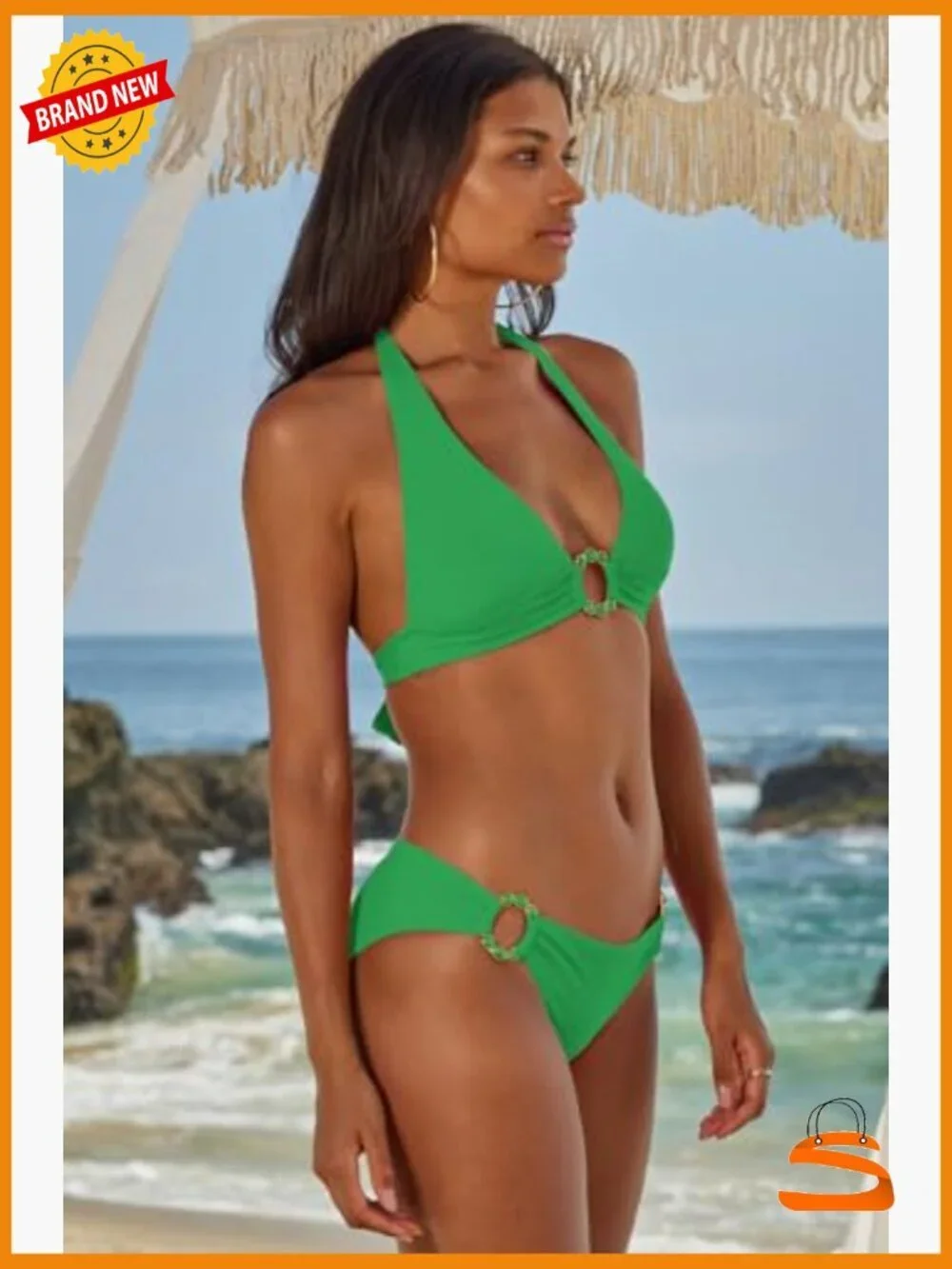 Small Hipster Bikini Bottom, Cheeky Coverage, High Rise, Nylon Spandex
